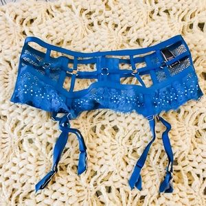 Victoria's Secret Rhinestone & Fishnet Garter Belt